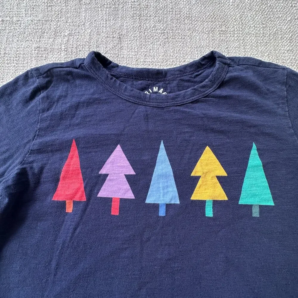 Primary Rainbow Tree Long Sleeve Tee VGUC 8/9